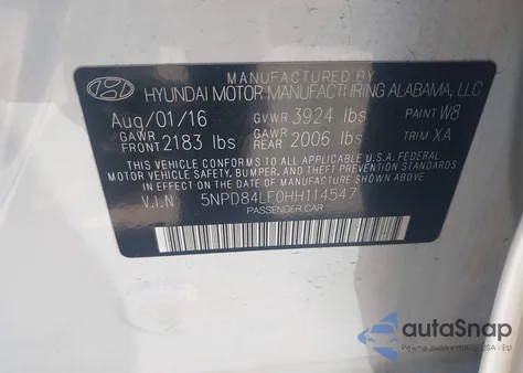 2017 Hyundai Elantra Se z USA, uszkodzony, nr VIN 5NPD84LF0HH114547